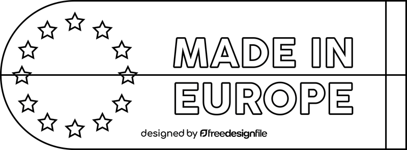 Made in Europe black and white clipart