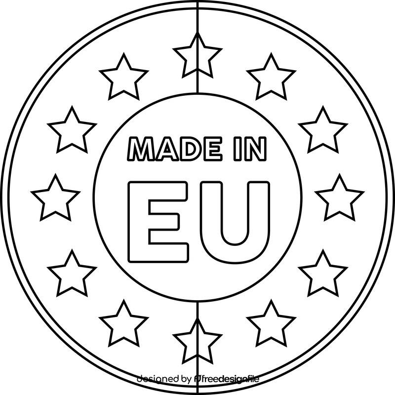 Made in EU black and white clipart