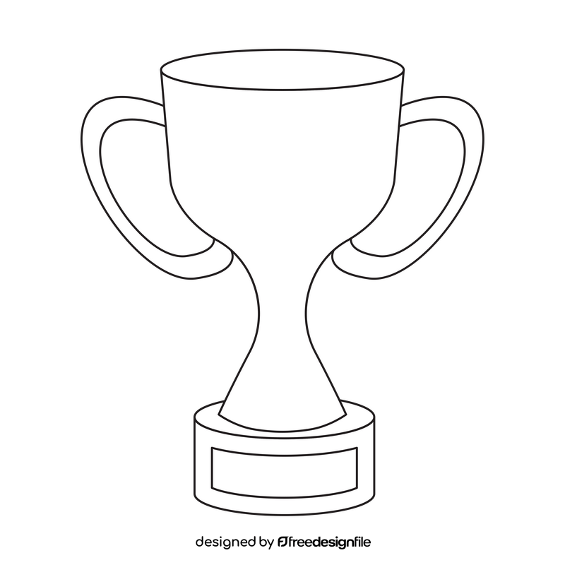 Award trophy drawing black and white clipart