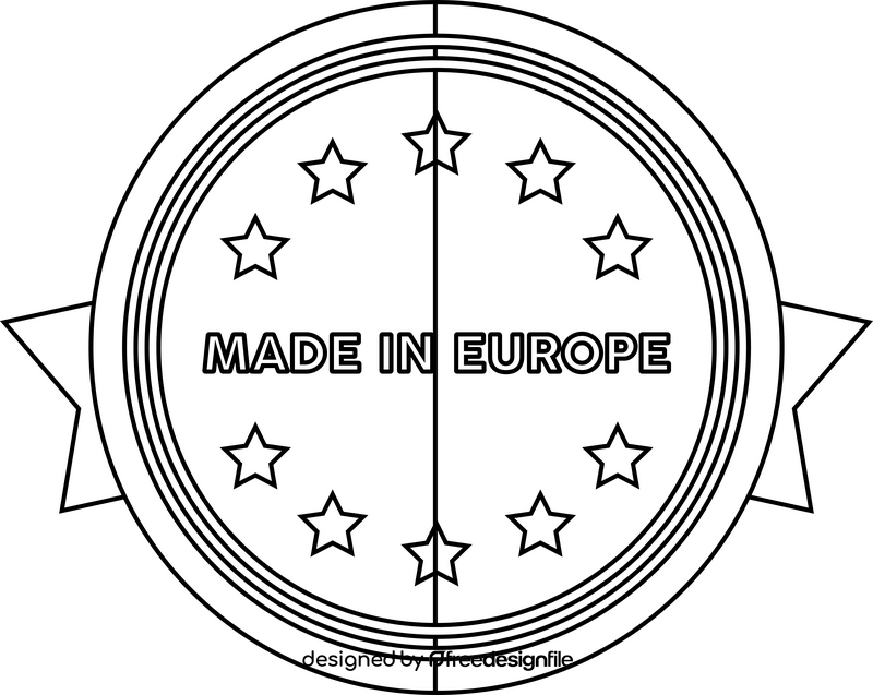 Made in EU icon black and white clipart
