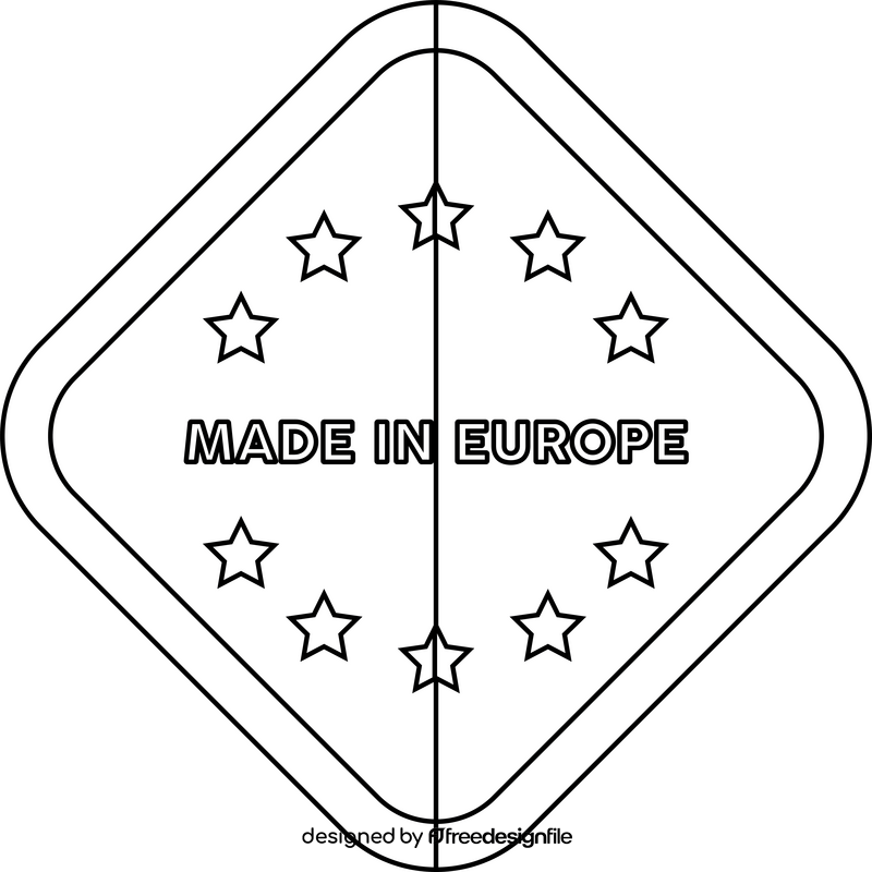 Made in Europe icon black and white clipart