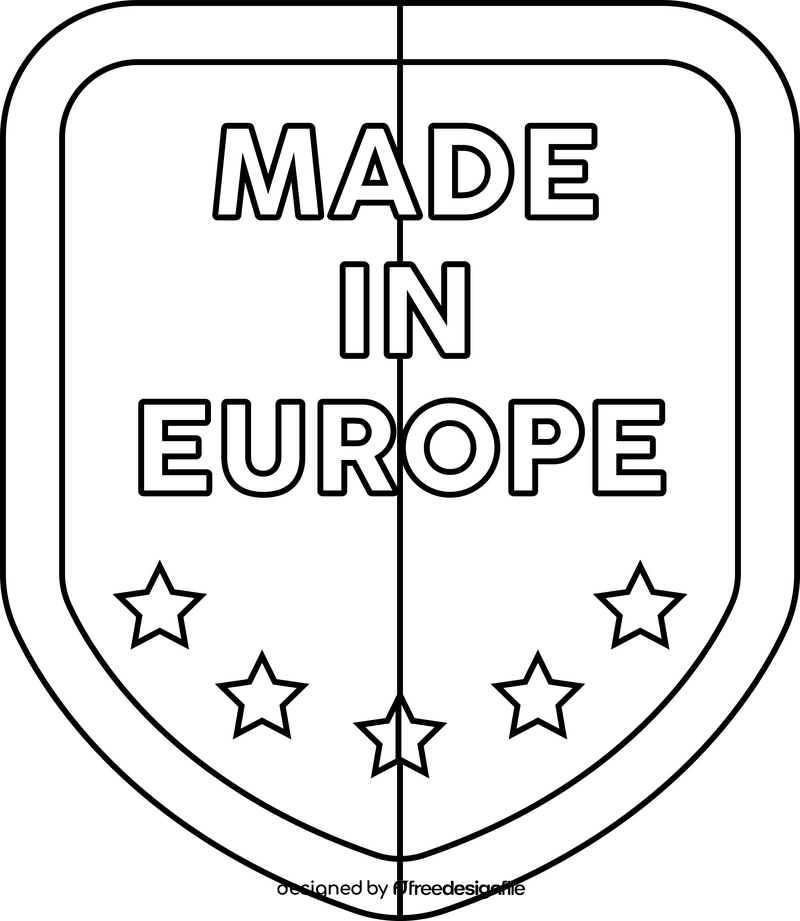 Europe Made in EU black and white clipart