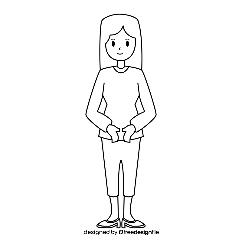 Wife drawing black and white clipart