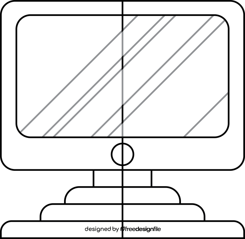 Computer flat icon black and white clipart