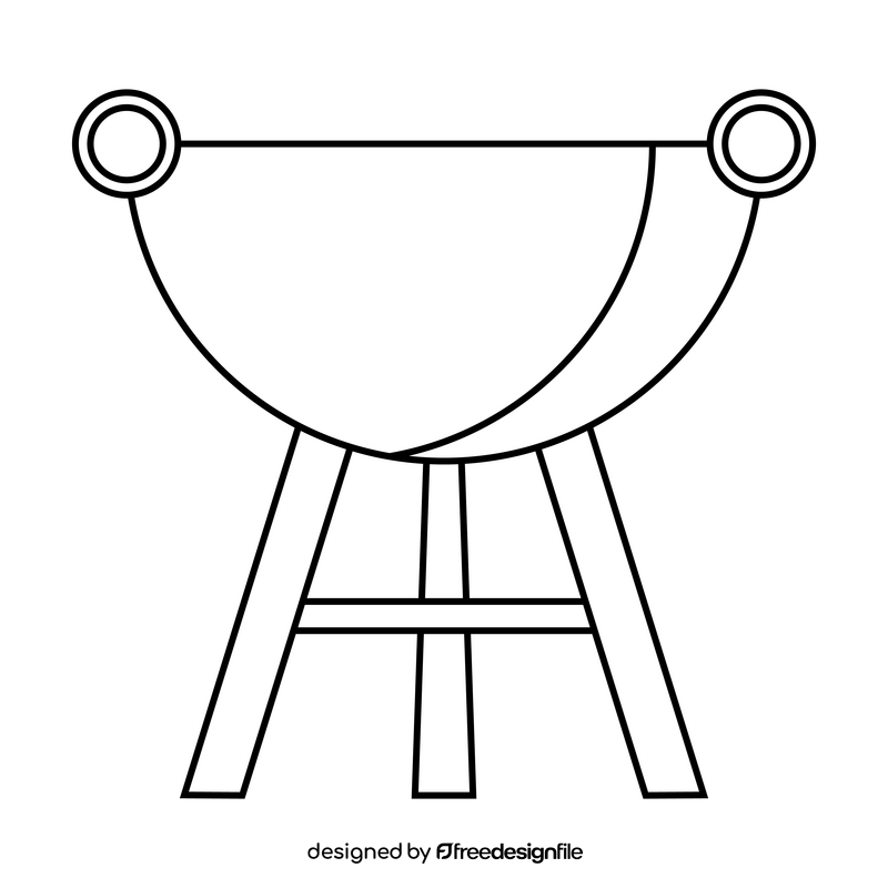 Bbq grill black and white clipart