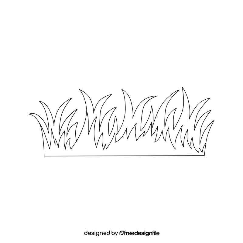 Grass black and white clipart