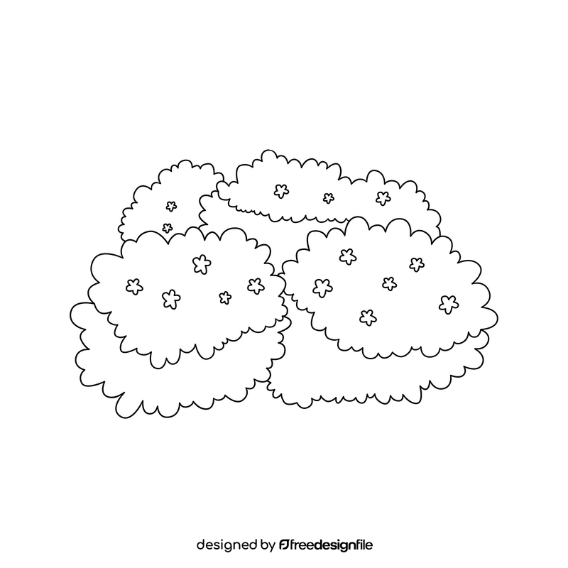 Bush black and white clipart