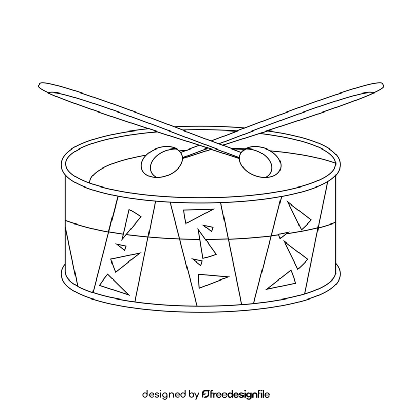 Drum black and white clipart