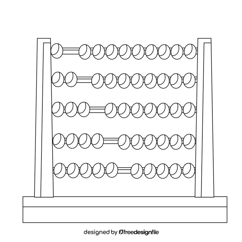 Abacus black and white clipart