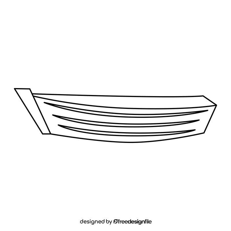 Canoe drawing black and white clipart