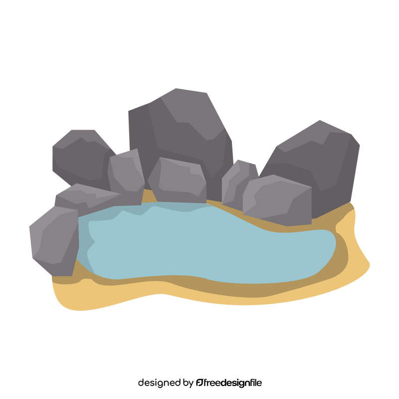 Lake with stones clipart