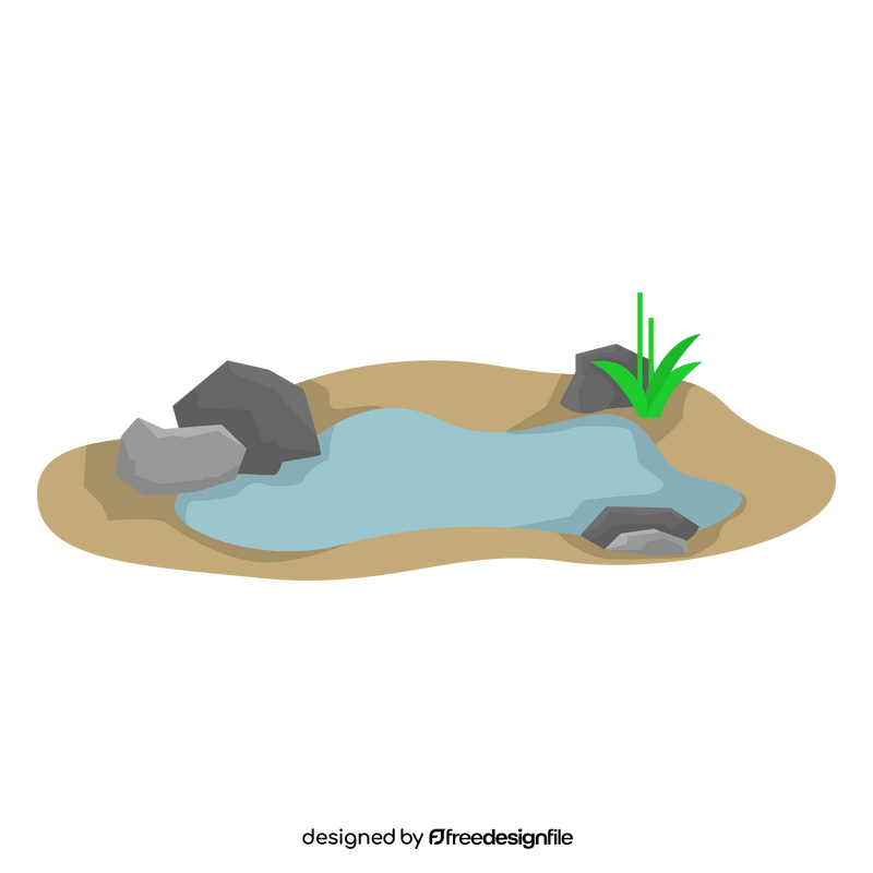 Small lake with reeds clipart