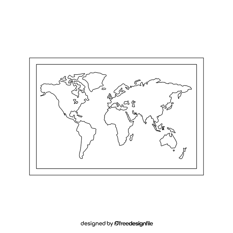 Map black and white clipart