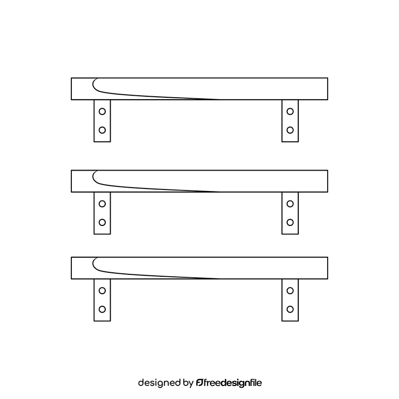 Shelf black and white clipart