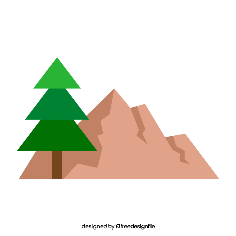 Hill, mountains, tree clipart