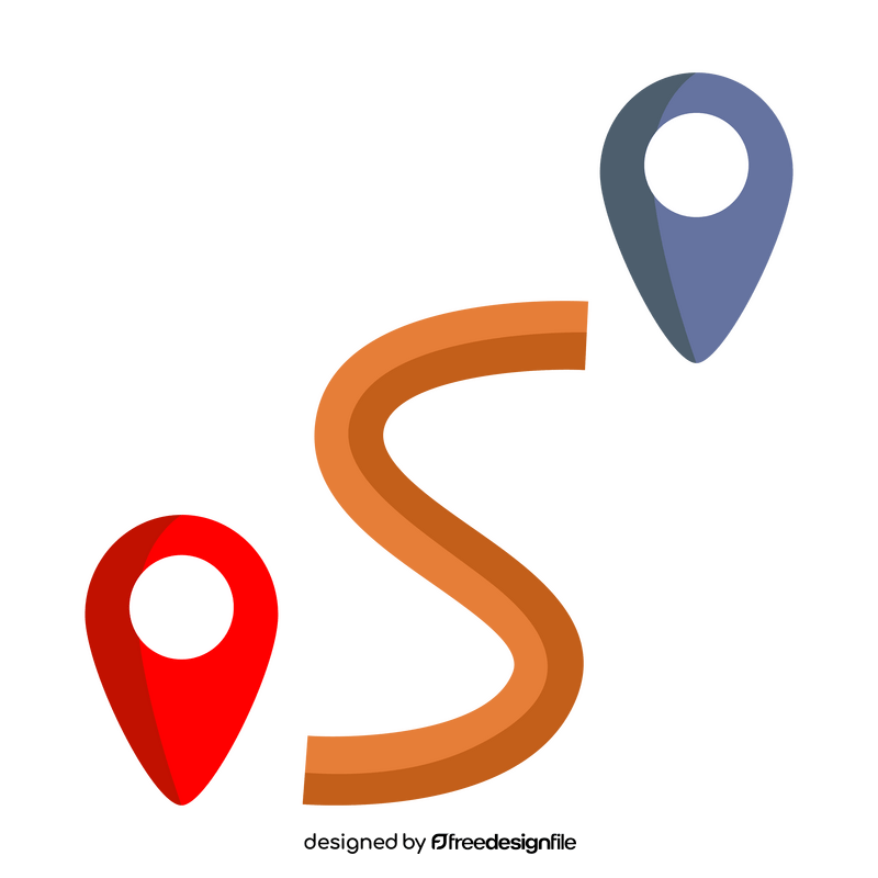 Map route icon clipart