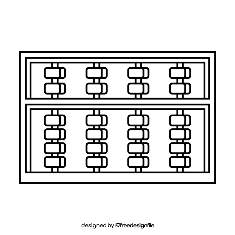 Abacus drawing black and white clipart