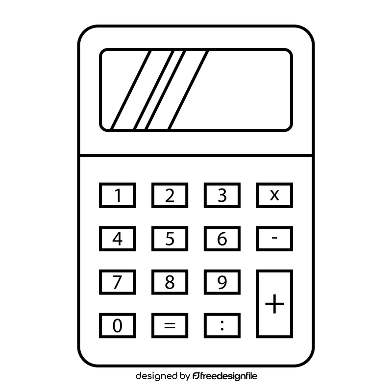 Math Calculator black and white clipart