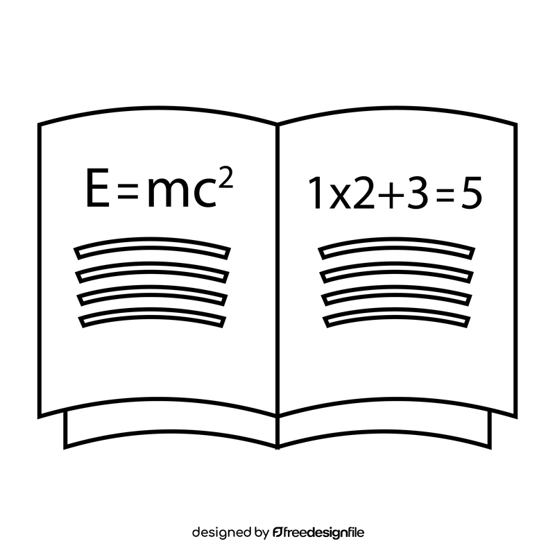 Math Book black and white clipart