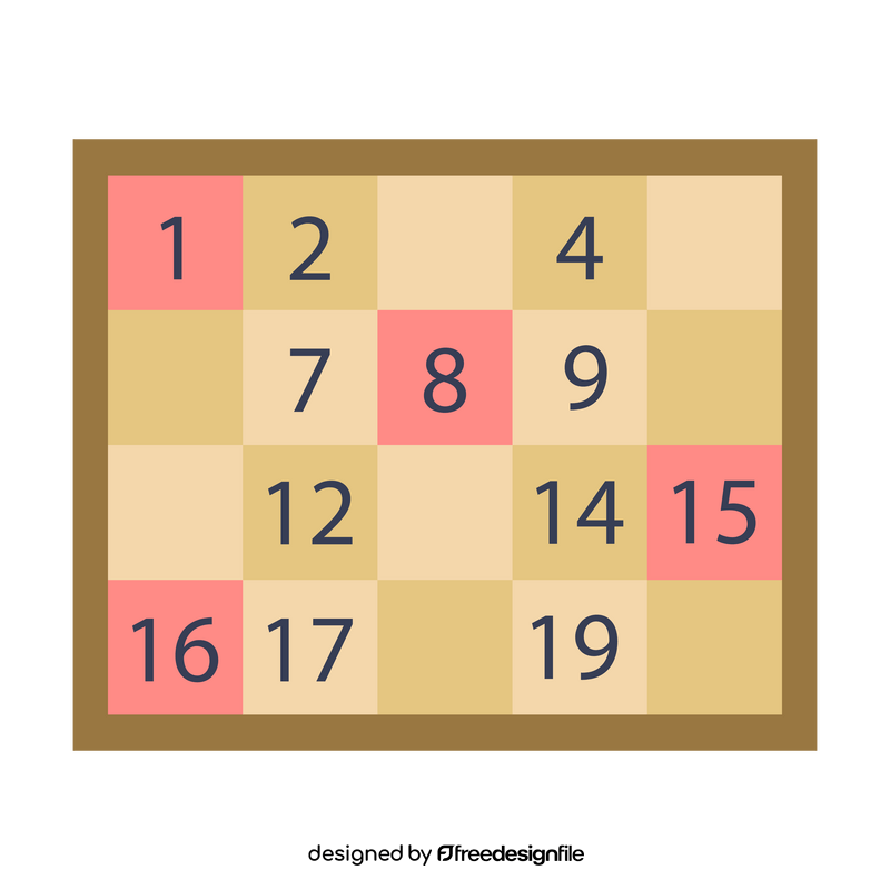 Number puzzle games clipart