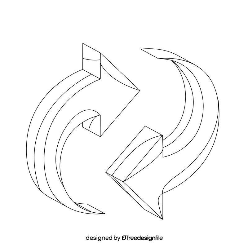 Recycle black and white clipart