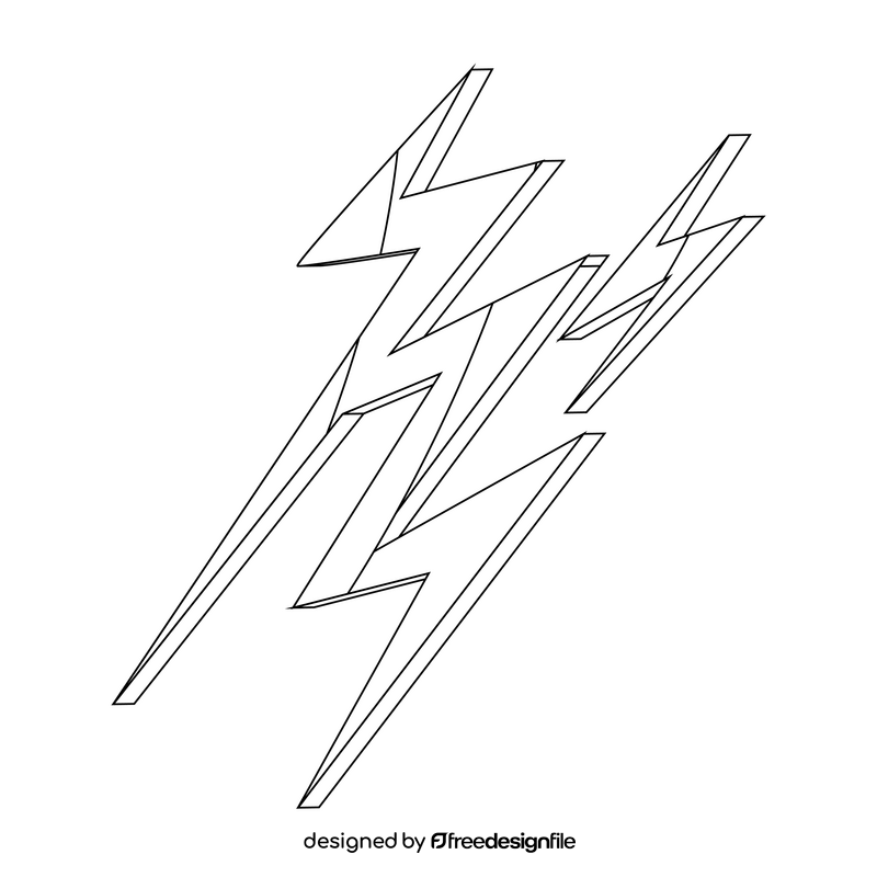 Thunder drawing black and white clipart
