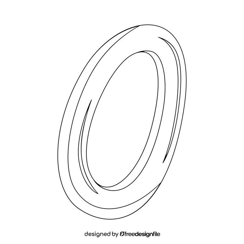 Number 0, zero drawing black and white clipart