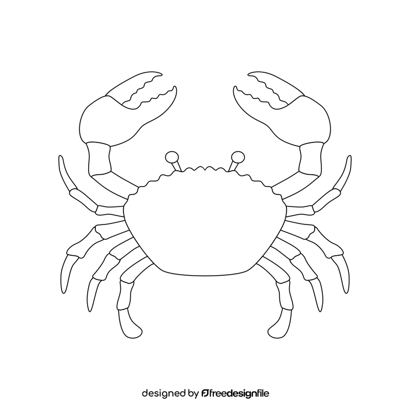 Crab drawing black and white clipart