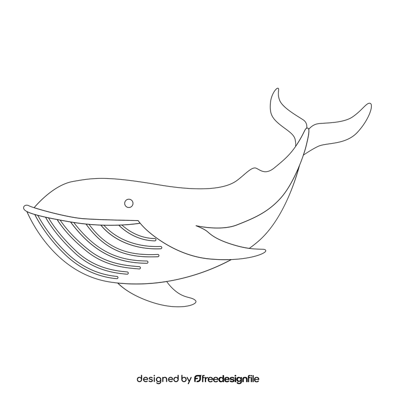 Whale drawing black and white clipart