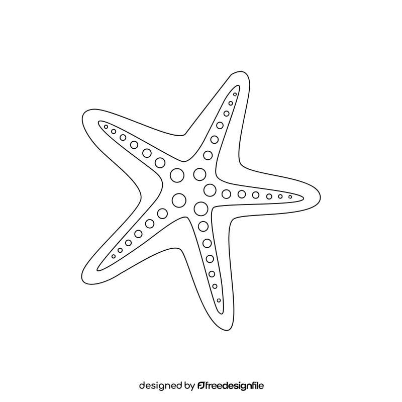 Starfish drawing black and white clipart