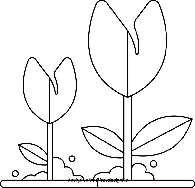 Park garden flowers icon black and white clipart