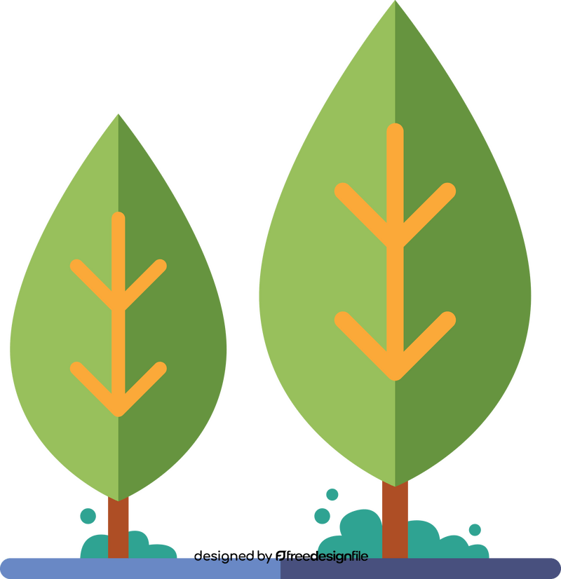 Park trees flat icon clipart