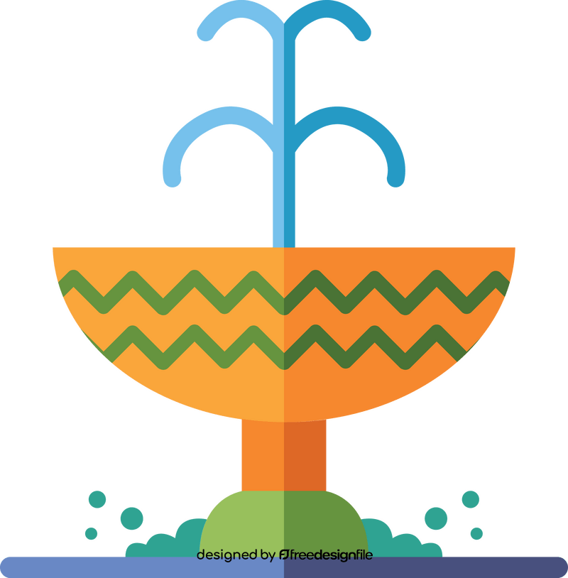 Park water fountain flat icon clipart