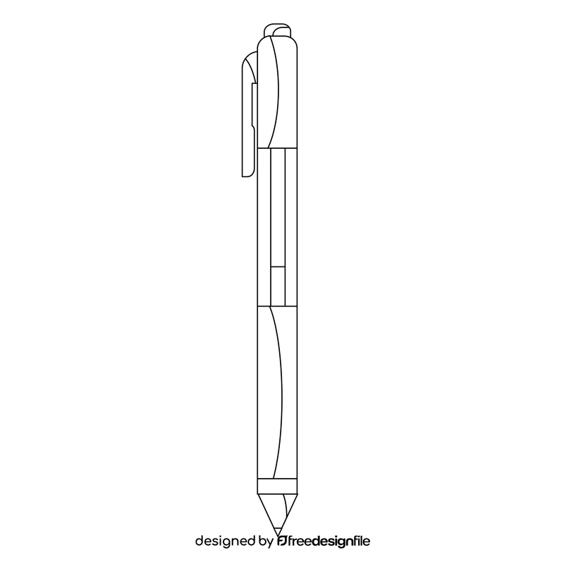 Ballpoint pen black and white clipart