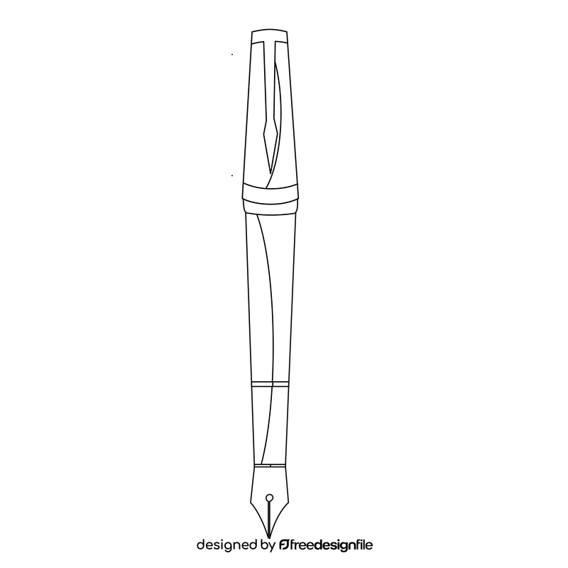 Fountain pen black and white clipart