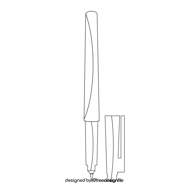 Ink brush pen black and white clipart