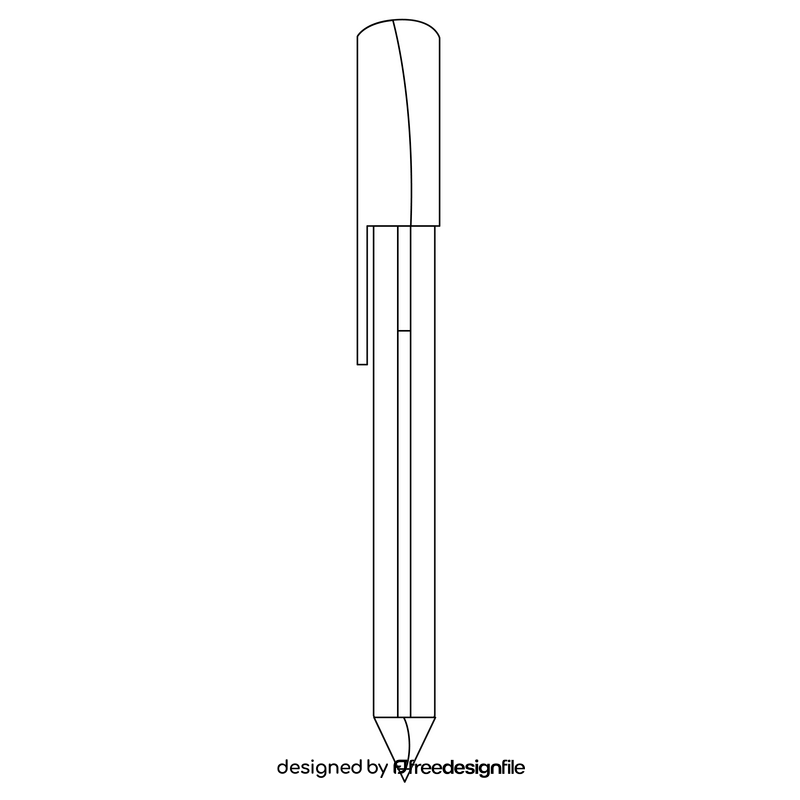 Gel pen black and white clipart