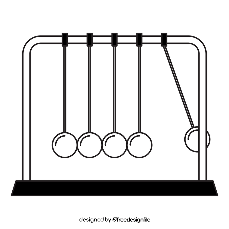 Pendulum physics drawing black and white clipart