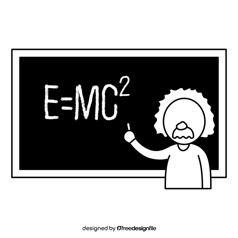 Theory of relativity, Albert Einstein, physics black and white clipart