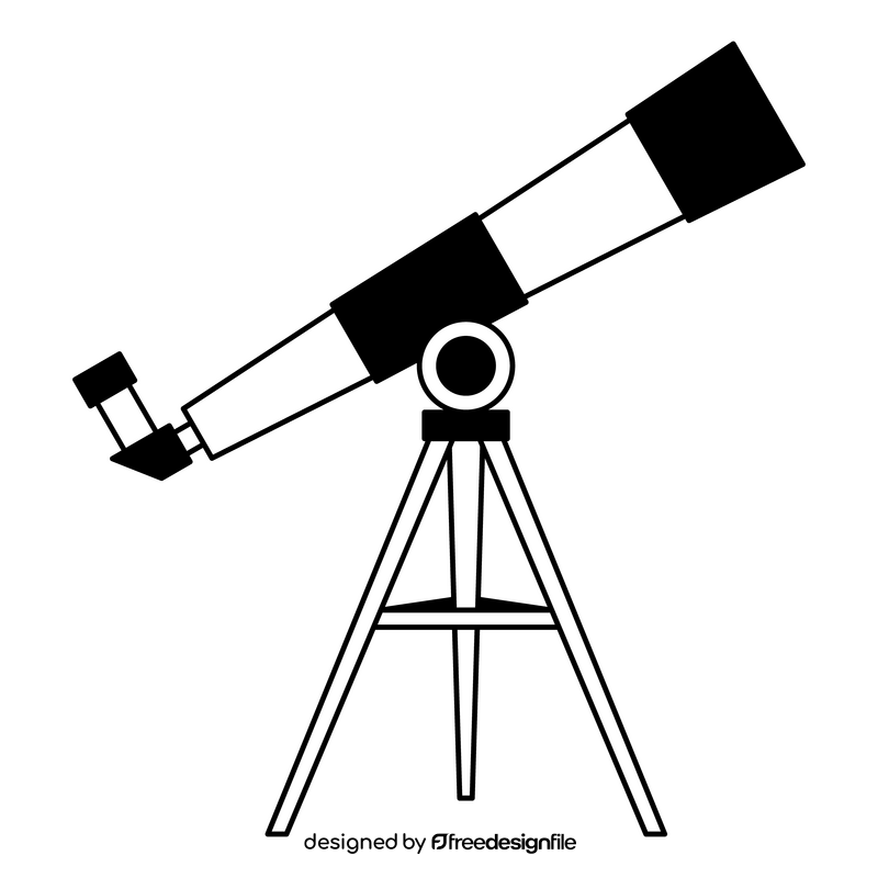 Telescope physics black and white clipart