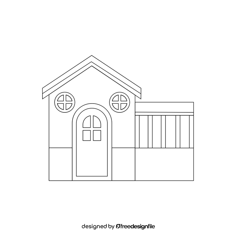 Playground playhouse for kids drawing black and white clipart