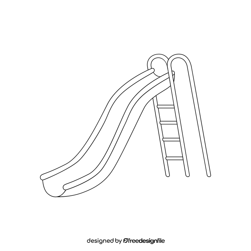 Slide playground for kids drawing black and white clipart