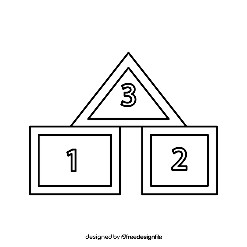 Number cubes building drawing black and white clipart