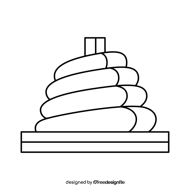 Stacking Rings toy drawing black and white clipart