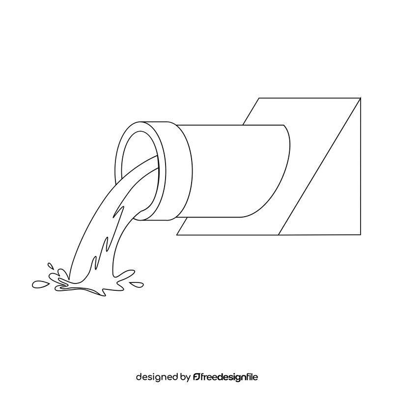 Drainage drawing black and white clipart