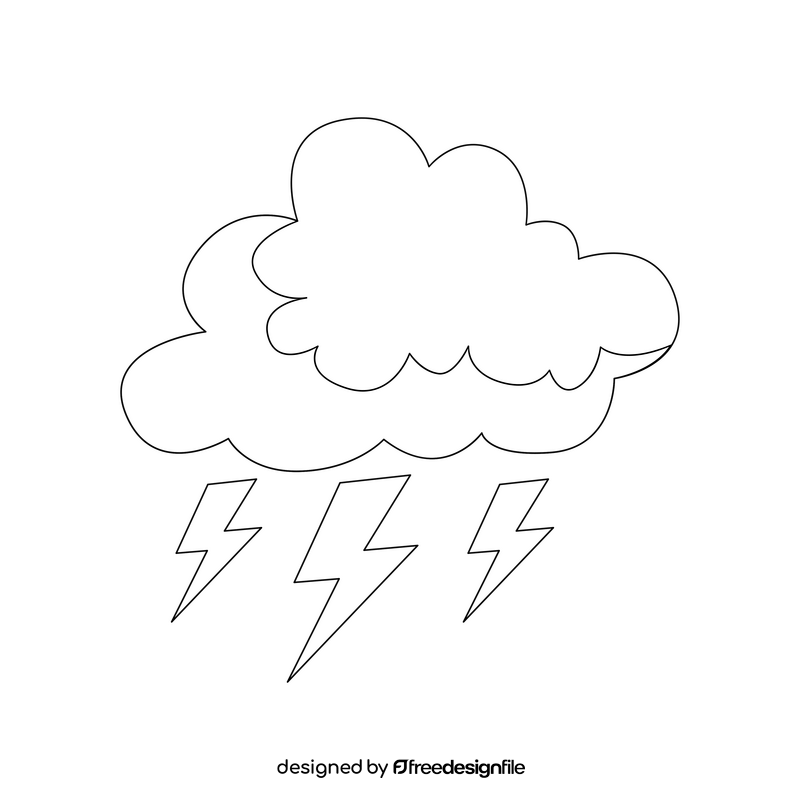 Storm drawing black and white clipart