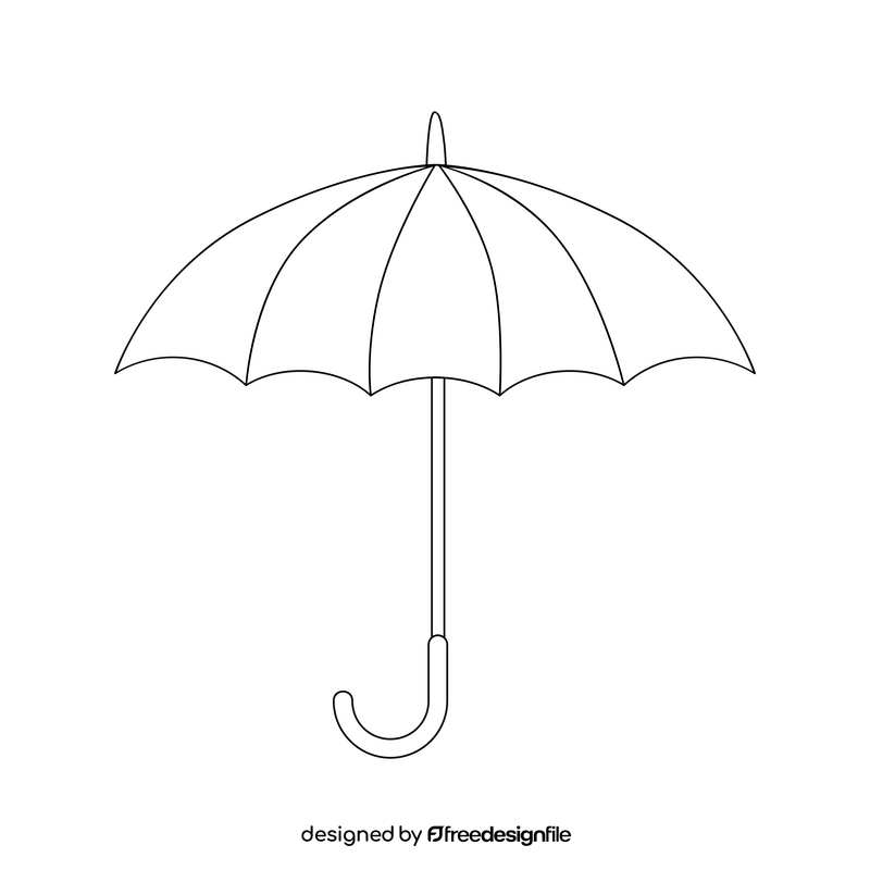 Umbrella drawing black and white clipart