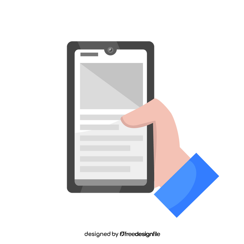 Ebook reading on smartphone clipart