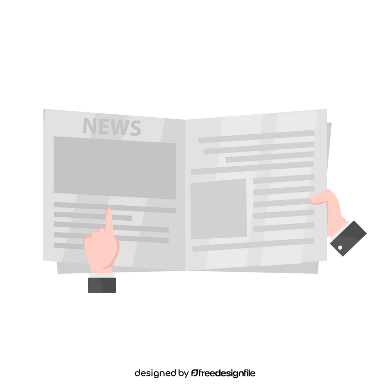 Reading newspaper clipart