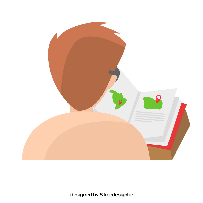 Reading travel book clipart